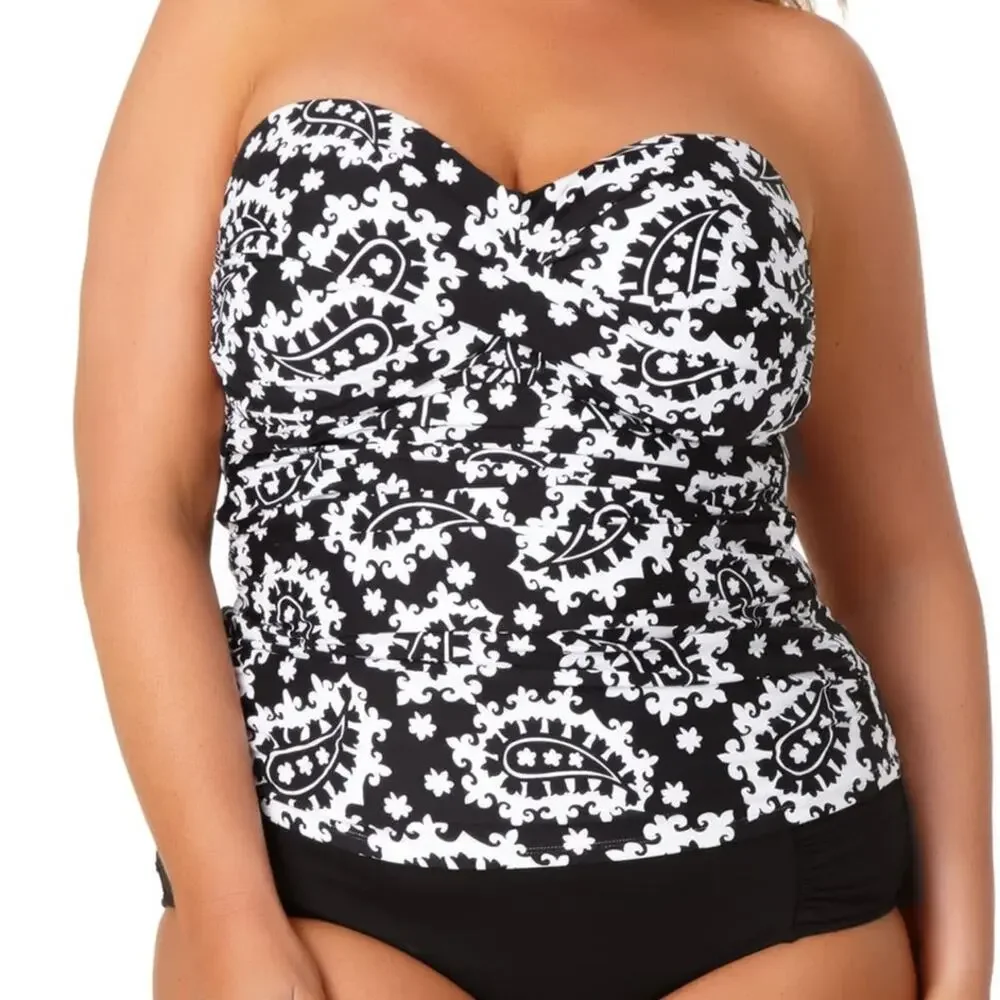 Anne Cole Plus Twist Front Tankini Swim Top